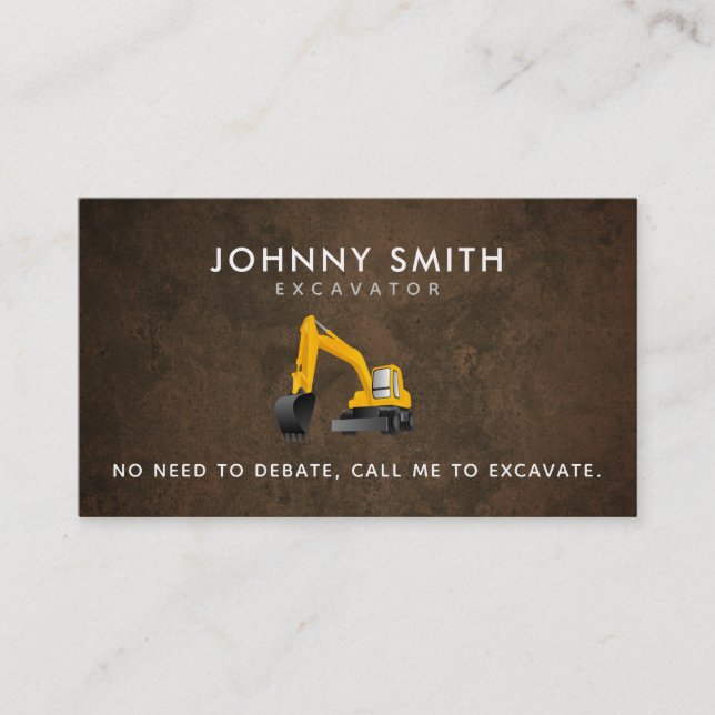 Excavation Slogans Business Cards (Front)