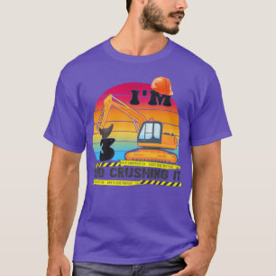 Excavator 3rd Birthday Construction Truck 3 Years T-Shirt