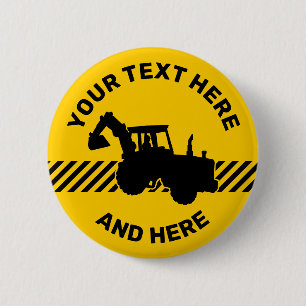 Excavator 6 Cm Round Badge
