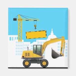Excavator    add Name Personalise Magnet