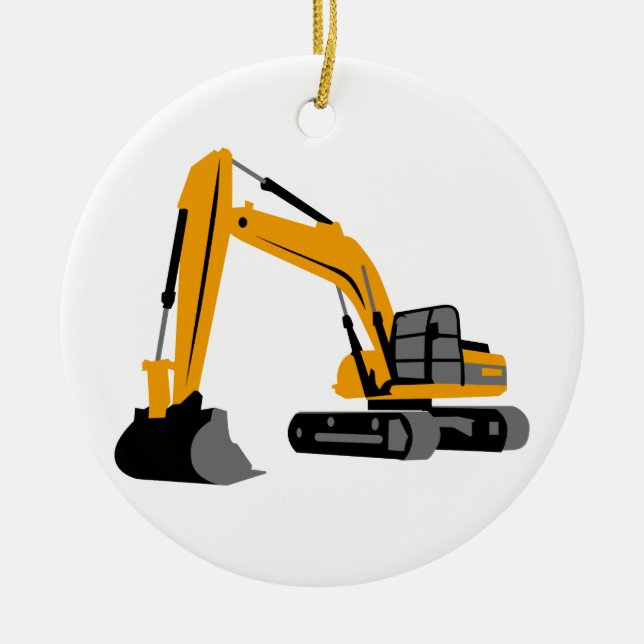 Excavator Ceramic Tree Decoration (Front)