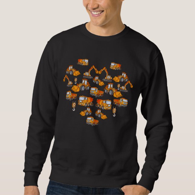 Excavator Concrete mixer Dump Trucks Construction Sweatshirt (Front)