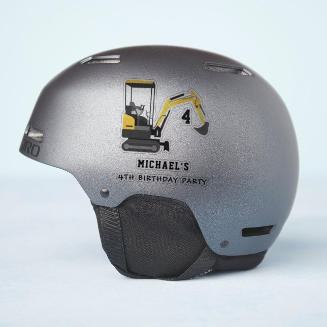 Excavator Construction 4th Birthday Giveaway (Helmet Side)
