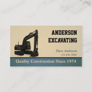 Excavator Construction Business Card
