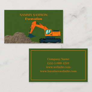 Excavator Construction Business Card