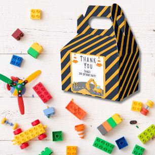 Excavator Construction Cone Kids Birthday Party Favour Box