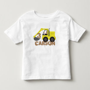 Excavator Construction Dirt Birthday Toddler T-Shirt