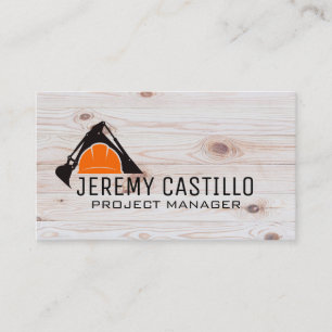 Excavator Construction Helmet Builder Business Card