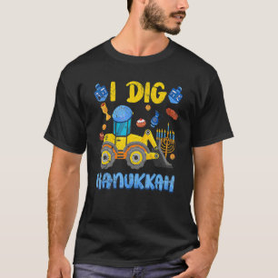 Excavator Construction I Dig Hanukkah Toddler Boys T-Shirt