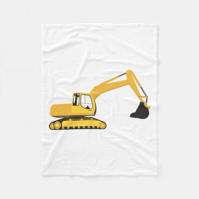 Excavator Construction Truck Fleece Blanket (Front)