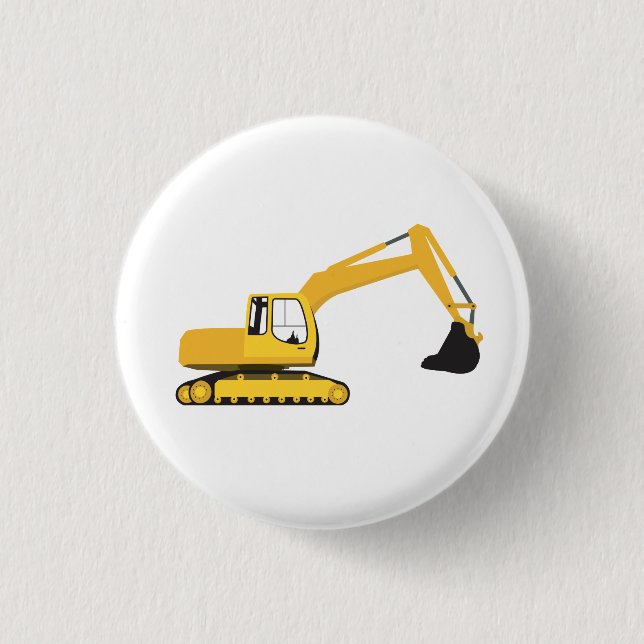Excavator Construction Truck Kids 3 Cm Round Badge (Front)