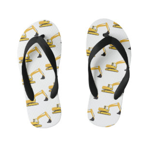 Excavator Construction Truck Kid's Flip Flops