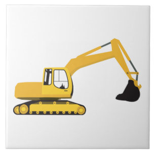 Excavator Construction Truck Kids Tile