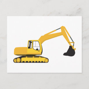Excavator Construction Truck Postcard