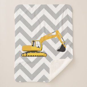 Excavator Construction Truck Sherpa Blanket