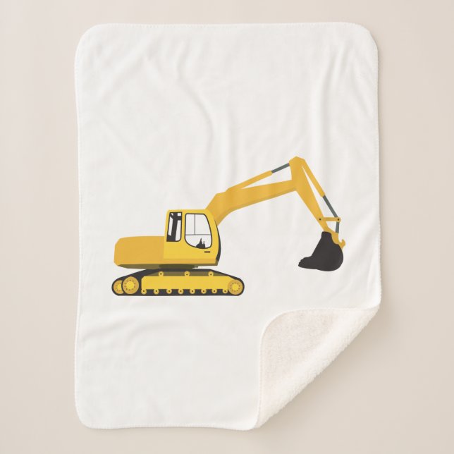 Excavator Construction Truck Sherpa Blanket (Front)