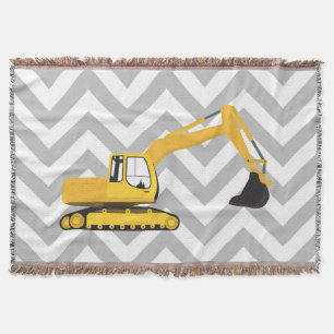 Excavator Construction Truck Throw Blanket