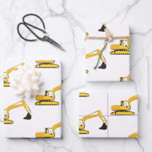 Excavator Construction Truck Wrapping Paper Sheet