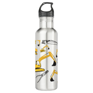Excavator Construction Trucks and Tools  710 Ml Water Bottle