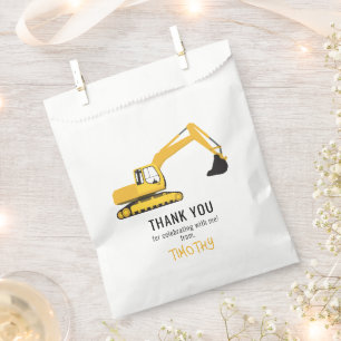 Excavator Construction Trucks Birthday Party Favou Favour Bags