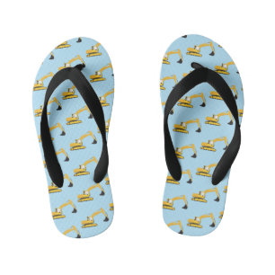 Excavator Construction Trucks Kid's Flip Flops