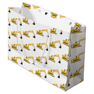 Excavator Construction Trucks  Large Gift Bag