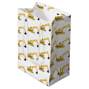 Excavator Construction Trucks Medium Gift Bag