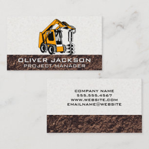 Excavator Construction Vehicle   Drilling Business Card