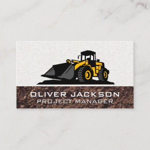 Excavator Construction Vehicle   Machinery Business Card