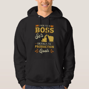 Excavator Dig When Your Boss Construction Worker Hoodie