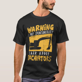 excavator digger construction vehicle boy birthday T-Shirt