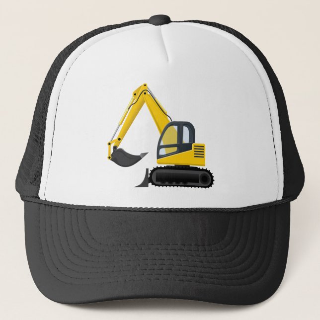 Excavator, Ditch-digger Machinery Design Trucker Hat (Front)