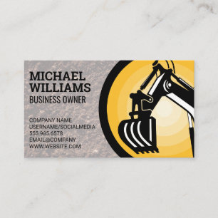 Excavator   Earth Mover Logo Business Card
