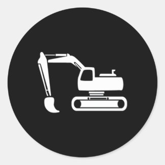 Excavator Excavator Classic Round Sticker
