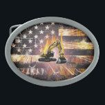 Excavator Flag Sparks Belt Buckle<br><div class="desc">Excavator Flag Sparks</div>