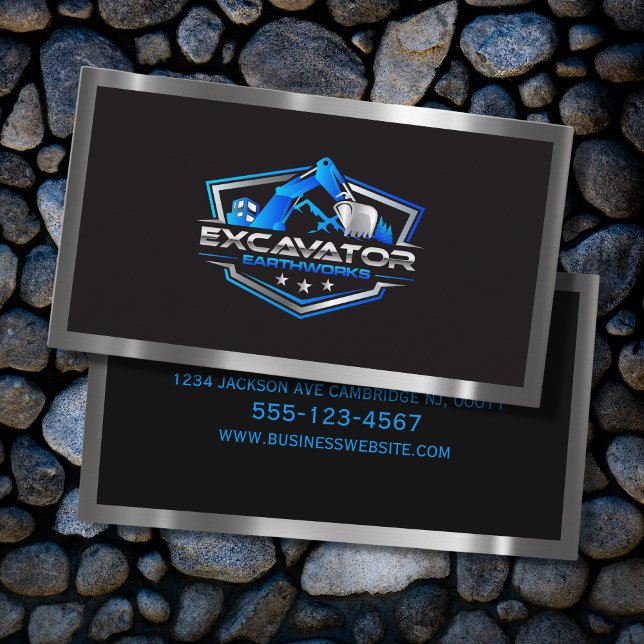 Excavator Heavy Machinery Construction Business Card (Creator Uploaded)