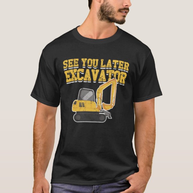 Excavator Kids Boys Toddler Excavator Dig  Heavy E T-Shirt (Front)
