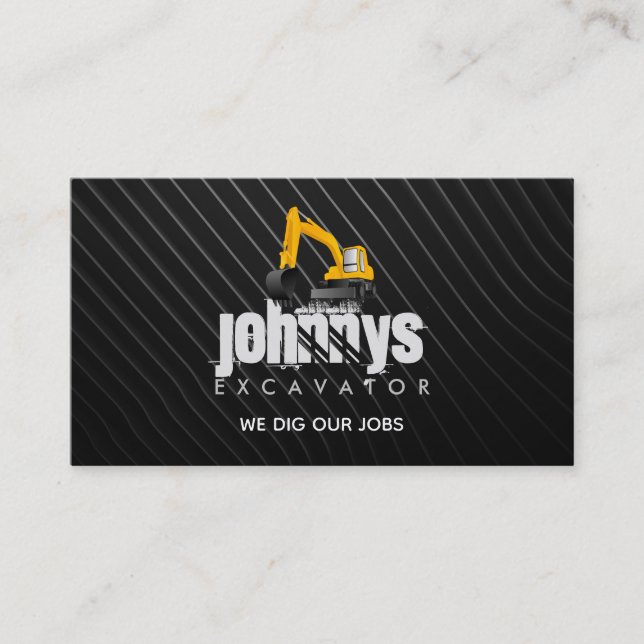 Excavator Logo Business Cards (Front)
