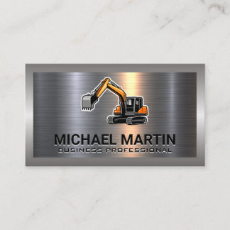 Excavator Logo | Metal Business Card