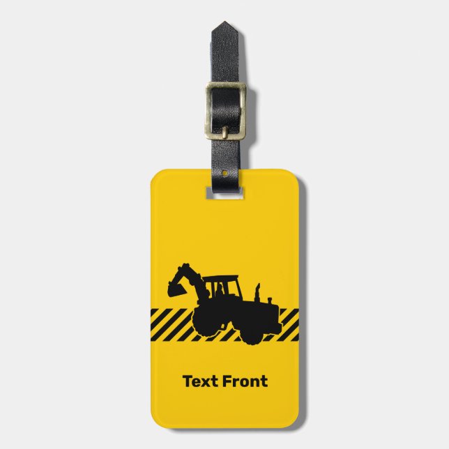 Excavator Luggage Tag (Front Vertical)