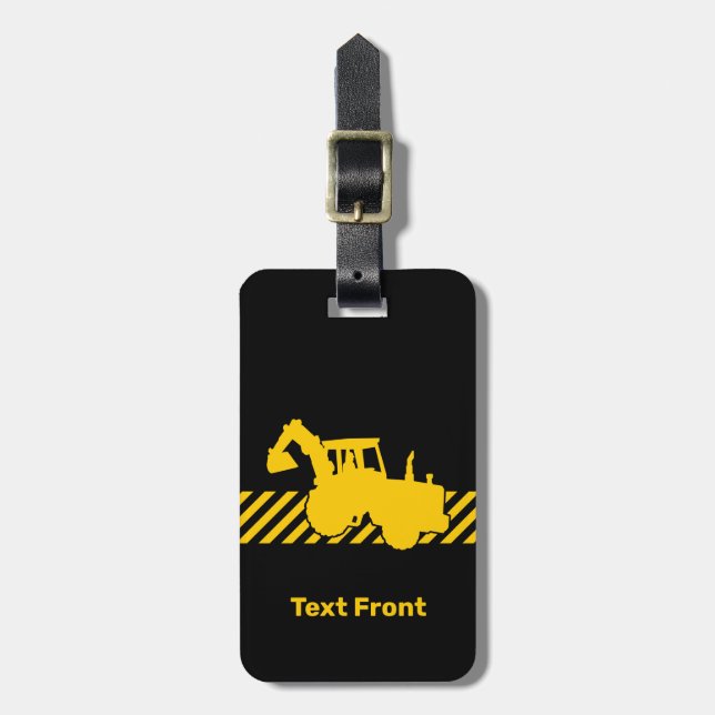 Excavator Luggage Tag (Front Vertical)