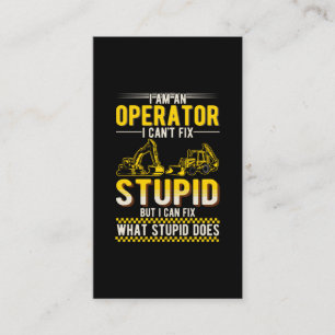 Excavator Operator Coworker Humour Business Card