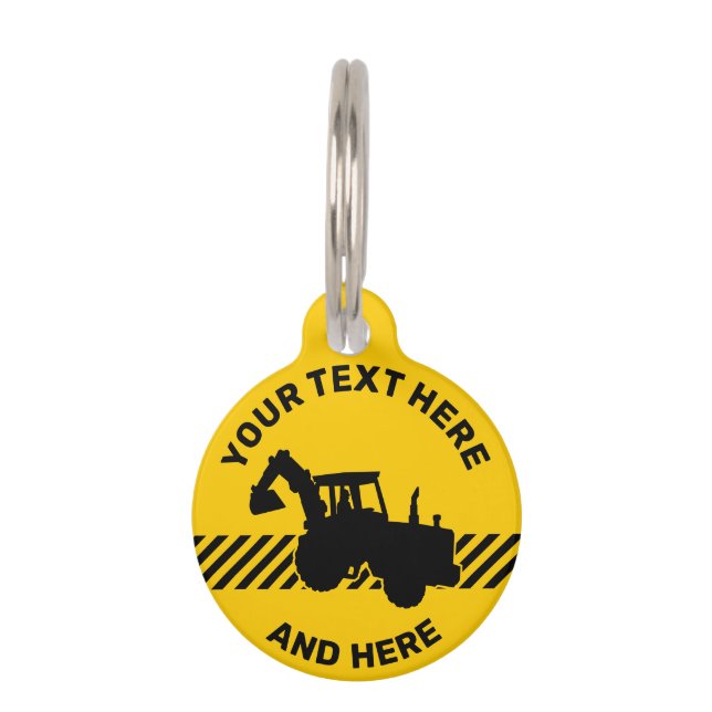 Excavator Pet Tag (Front)