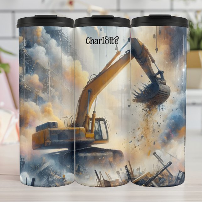 Excavator Power: Construction, Dust, Sky Thermal Tumbler (Creator Uploaded)