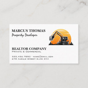 Excavator   Property Development Appointment Card