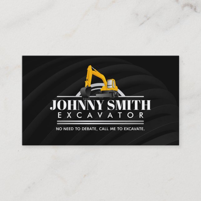 Excavator Slogans Business Cards (Front)