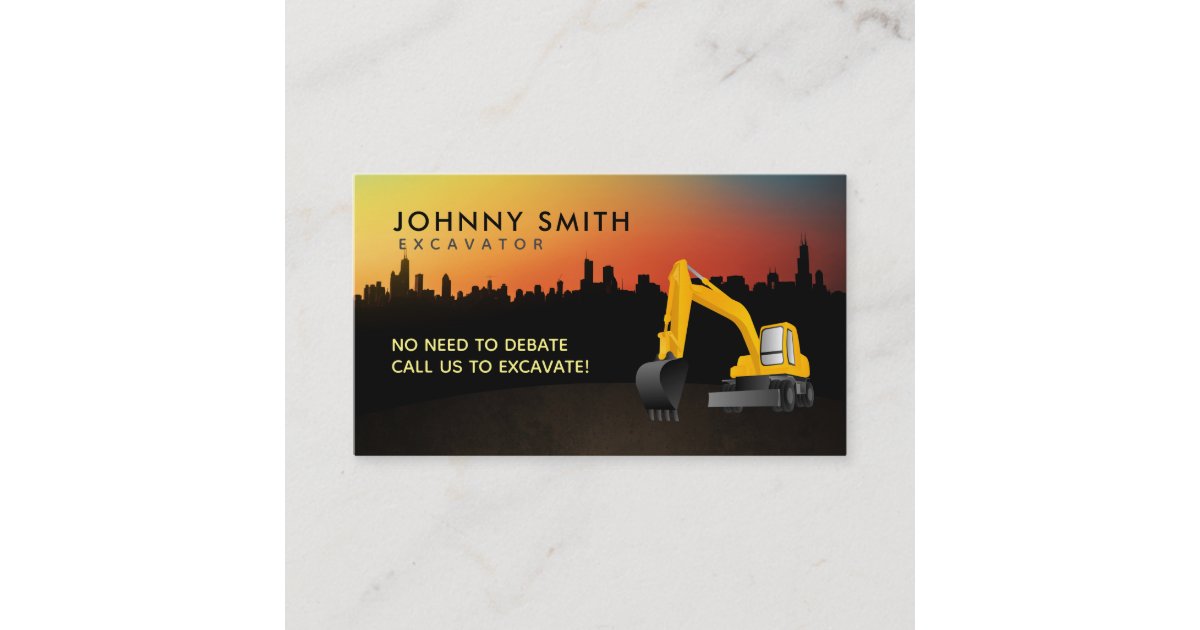 Excavator Slogans Business Cards Zazzle
