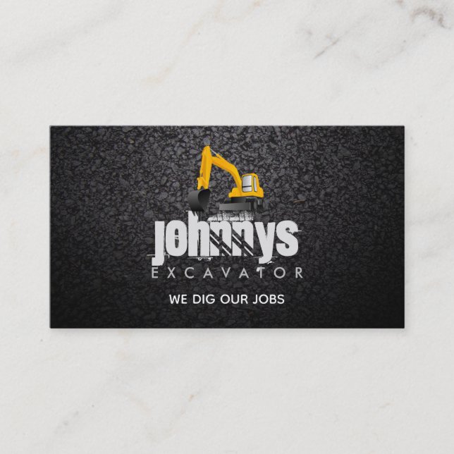 Excavator Slogans Business Cards (Front)