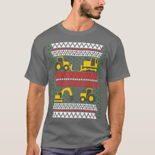 Excavator Tractor Bulldozer Christmas Ugly Sweater