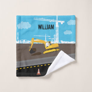 Excavator Truck Construction Trucks Site Bath Towel Set